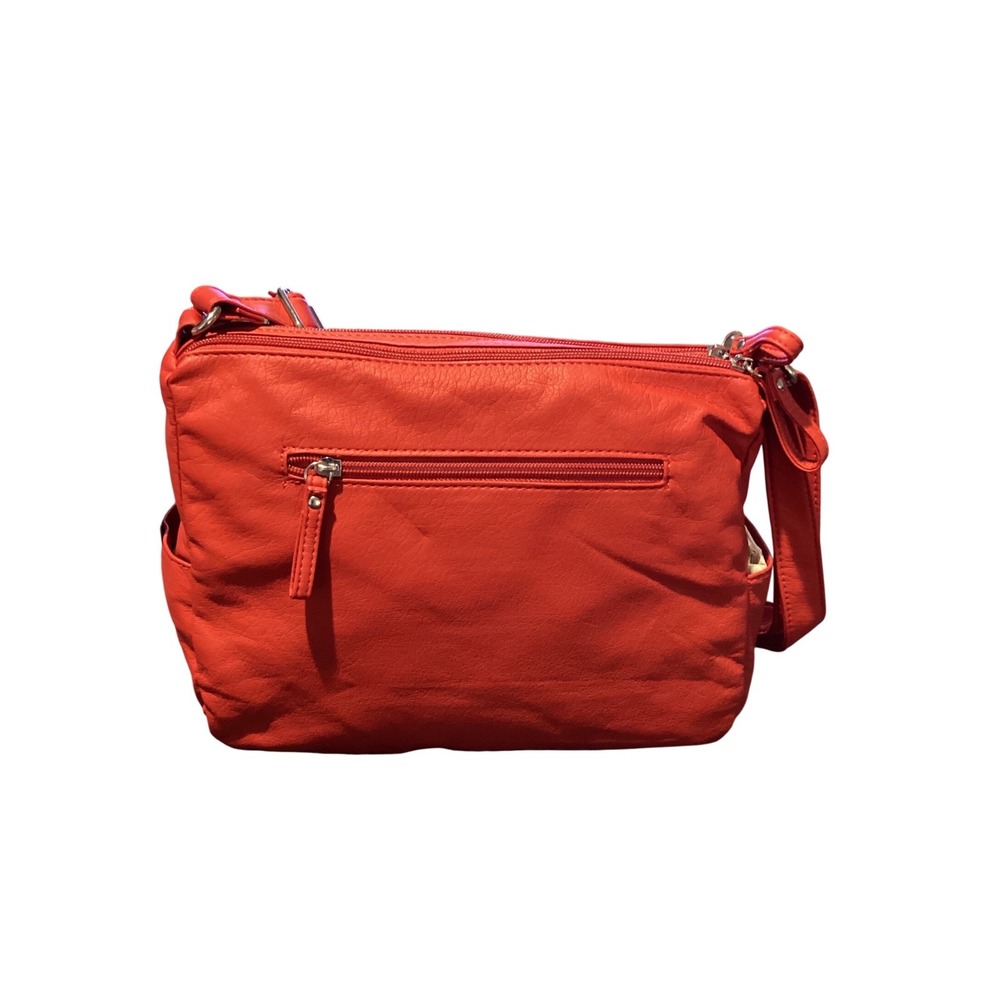 Bueno Collection Tangerine Orange Crossbody Bag Vegan Leather PCG53184 NWT - Picture 2 of 3